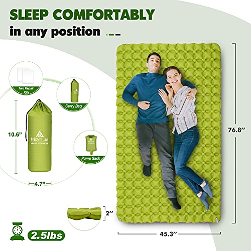 Hikenture Ultralight Double Sleeping Pad for Camping, Portable