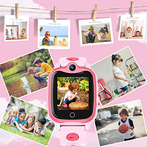 [SIM Card Included] Kids Smartwatch with GPS Tracker, Waterproof Smart Watch for Kids Boys Girls Age 3-12 Year Old, SOS Alarm Clock Digital Wrist Watch Phone Holiday Birthday Gift (Pink) - Thumbnail 7