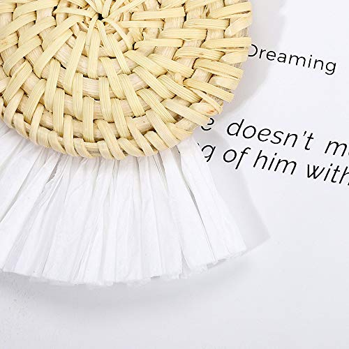 Acrylic Earrings for Women Drop Dangle Leaf Earrings Resin Minimalist Bohemian Statement Jewelry (2 pair Rattan Acrylic-Round) - Thumbnail 3