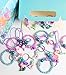 Mermaid Birthday Party Supplies Favors Kit - Total 84 Pcs- Bracelets, Goodie bags, Keychains, Rings, HairClips, Tattoos, Hairbands, Birthday Gifts For Girl Kids Party Accessories - Serves 12