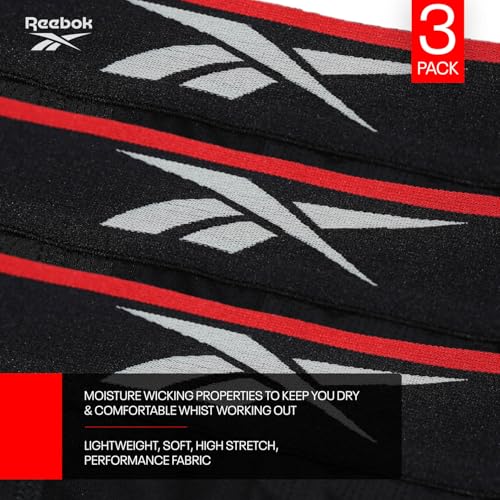 Reebok Calzoncillos bóxer Glynn para Hombre, Pack de 3 Calzoncillos Deportivos, Transpirables y elásticos,Pack múltiple de Calzoncillos bóxer, Color Negro