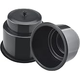 SDTC Tech Sofa Cup Holder Universal Plastic Recessed Cup Holder with Drain | with Drain for RV Boats, Cars, Sofas and Golf Carts (2-Piece), Black