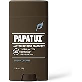 PAPATUI by Dwayne Johnson Triple Action Antiperspirant for Men | Sweat Control, Odor Neutralizer & Skin Nourishing | Lush Coconut | 2.6 oz