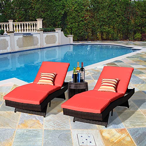 Sundale Outdoor 2 Tier Small Side Table Patio Rattan End Table 17 Inch