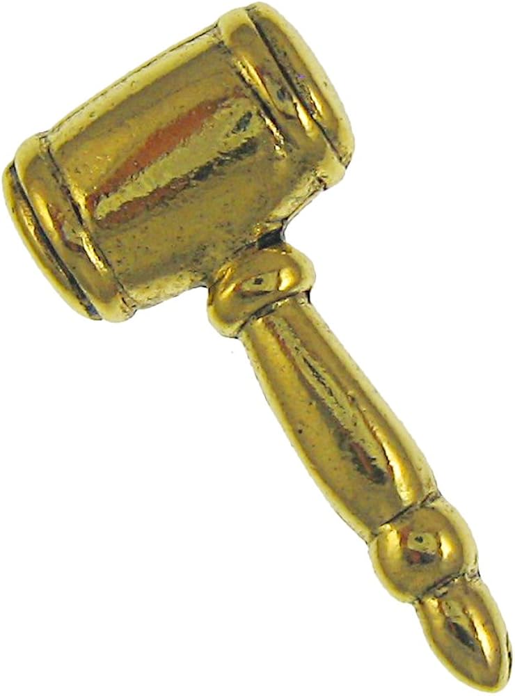 Gavel Gold Lapel Pin 100 Count Amazon.co.uk Jewellery