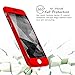 Jaorty 360 Full Body Protection Hard Slim Case Coated Non Slip Matte Surface + Tempered Glass Screen Protector for iPhone 6s / 6 (4.7-inch) - Red