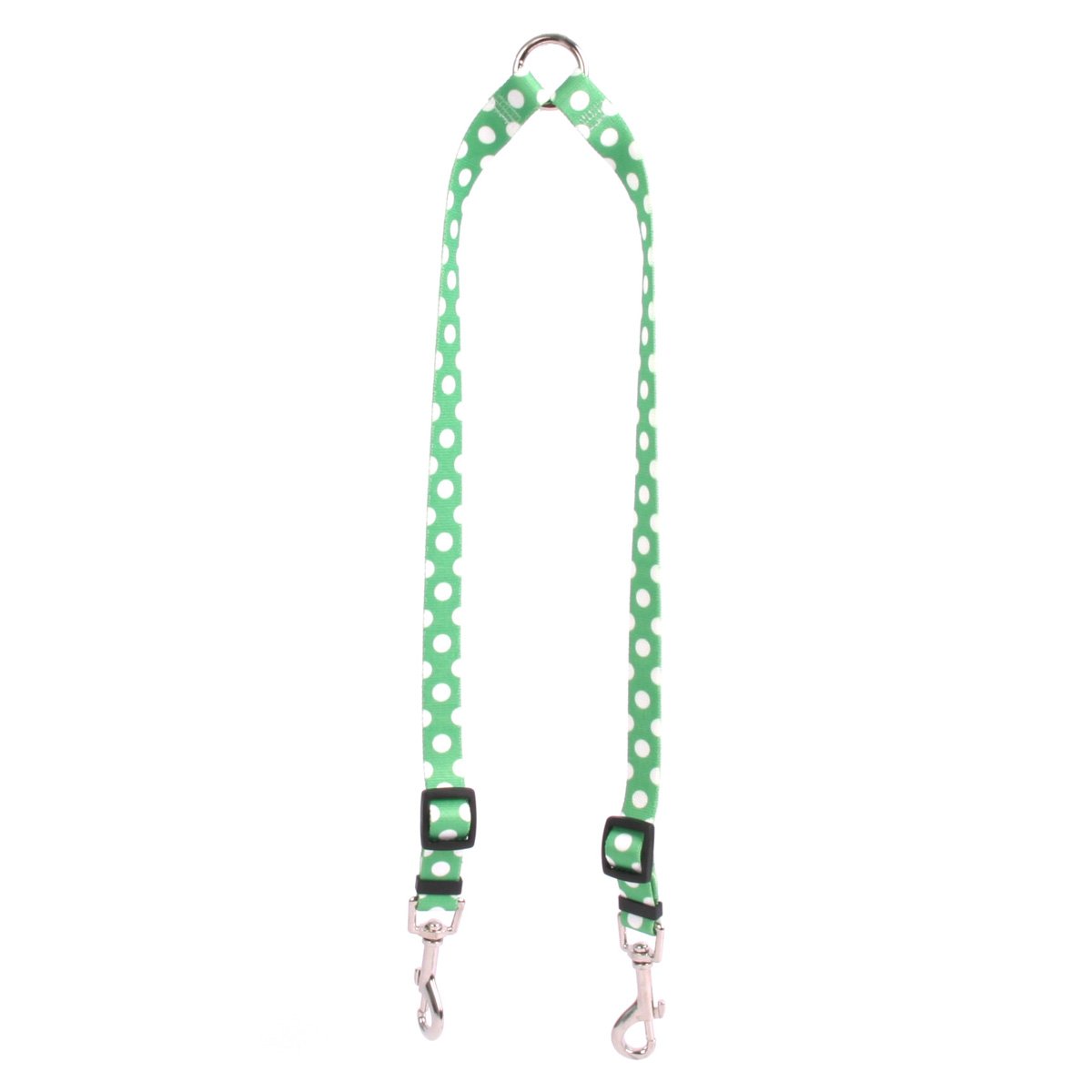 Yellow Dog Design Lime Polka Dot Coupler Dog Leash 3/4" Wide And 12 To 20" Long, Medium