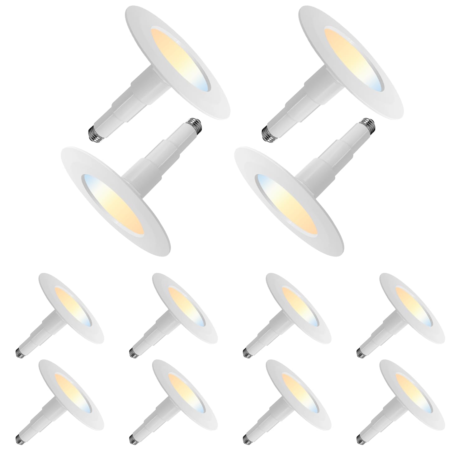 Photo 1 of Soliseed 12-Pack 5/6 Inch LED Can Lights 5CCT Recessed Lighting,Selectable 2700K/3000K/3500K/4000K/5000K Length Adjustable Retrofit Downlight,12W=60W,800LM,Dimmable,CRI90+,Easy Install