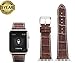 Apple Watch Alligator Grain Band Genuine Calf Leather fit iWatch Series 1 Series 2 Series 3 Sport & Edition 42MM Replacement Strap Watchbabd Silver