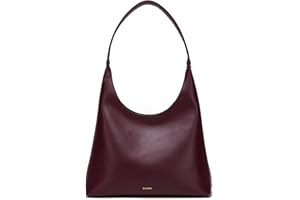 SUANNI Vegan Leather Hobo Bag for Women, Medium Summer Purse, Slouchy Shoulder Tote Bags, Work Everyday Handbags with Zipper