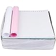 FirstZi 9-1/2x5-1/2 Inches Plain Continuous NCR Computer Paper 2 Part, 1/2" Margin Perforated 2000 Sheets, 2 Color 1000 Sets Pin Feed Printing Paper for Dot Matrix Printers,White/Pink