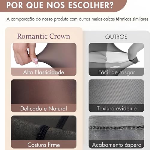 Meia Calça Térmica Forrada Peluciada Tamanho Único (36 Ao 44) Translúcida Veludo Interno -Resistente Forrada Para Frio Extremo Inverno Feminina Casual Confortável Premium