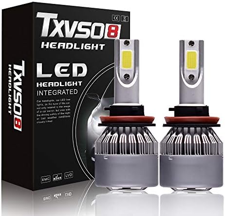 TXVSO8 H8 H13 H27 Automotive Led Headlight Bulb Conversion Kit, 360 Degree Beam Angle, Built-in Cooling Fan, 6000k Cool White 26000lm 110w,H8/H9/H11