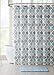 VCNY Home Universal Bathroom Fabric Shower Curtain for Men or Women: Muted Tones of Blue and Grey (Conrad Multi)