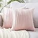 Top Finel Decorative Throw Pillow Covers 18 X 18 Inch,Soft Solid Velvet Pillow Covers Cushion Case for Sofa Bedroom 45 X 45 Cm (Pack of 2) Pink