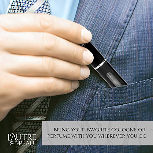 Travel Perfume Atomizer Refillable - Portable Easy to Fill Perfume and Cologne Fine Mist Mini Travel Size Atomizers - Fits Perfect in Your Pocket or Purse - 6 Piece Pack of 5ML (Black)