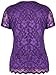 Purple Hanger Women's Floral Lined Lace Blouse Top Plus Size