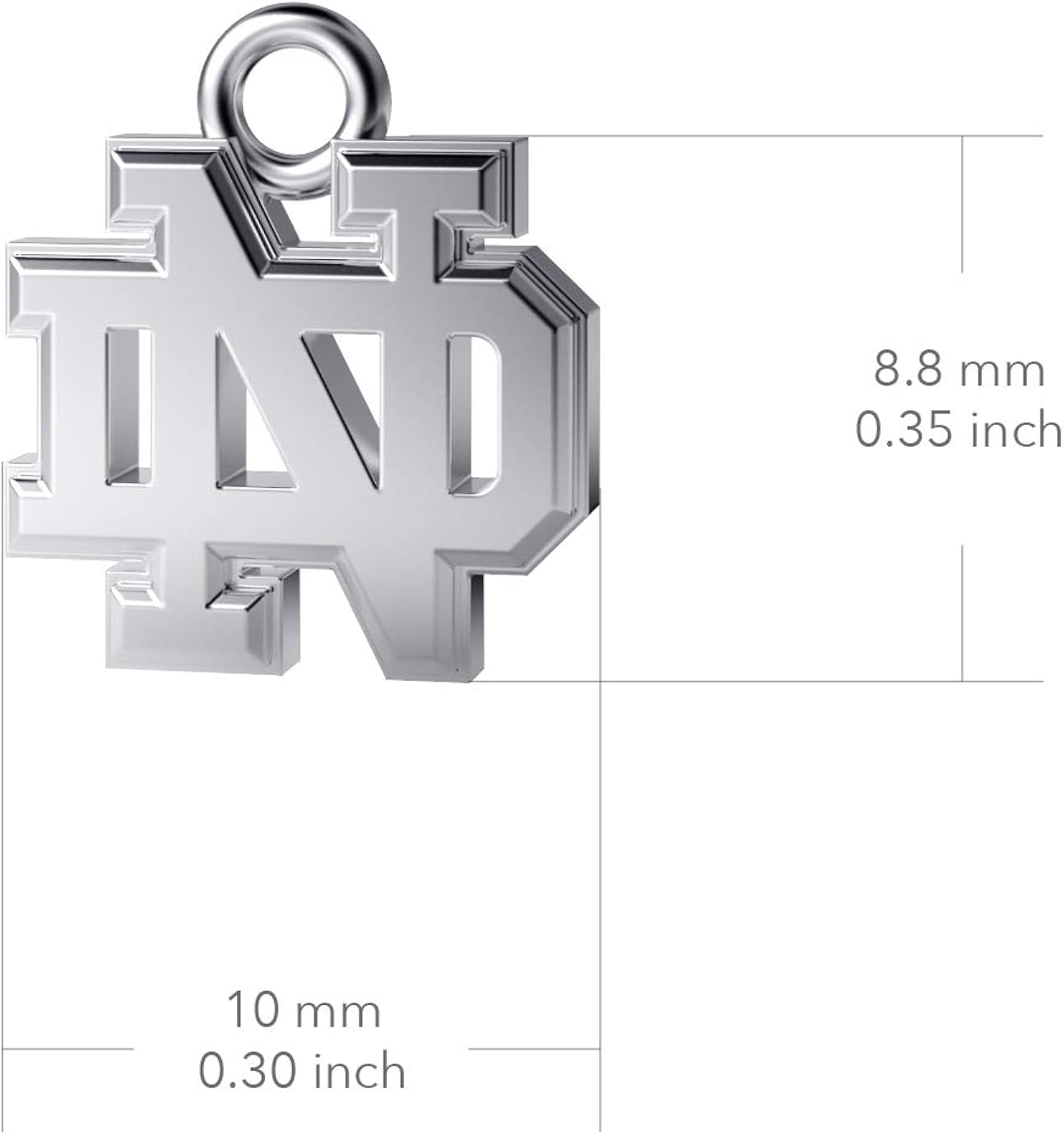 Dayna Designs University of Notre Dame Pendant Necklace, Fighting Irish ND Logo - Sterling Silver Jewelry Small for Women/Girls : Clothing