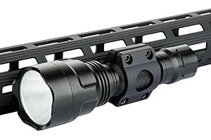 generic 25.4mm Offset Flashlight Ring Mount, Aluminum Alloy Flashlight Mounting Bracket with Hex Key, for M Lok Rail System