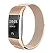 SWEES Milanese Loop Bands Compatible Fitbit Charge 2, Stainless Steel Metal Magnetic Closure Clasp Wristband Strap Replacement Fitbit Charge 2 Fitness Tracker Small Women,Black, Rose Gold, Silver