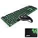 Wireless Gaming Keyboard and Mouse Combo White LED Backlit Ultra-Thin Rechargeable Keyboard and Soundless Mouse with Ergonomic Waterproof Dustproof Lage Mouse Pad for PS4,Xbox One,Desktop,PC