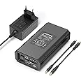 NASTIMA 12V 6000mAh Lithium Iron Phosphate Power Bank with 14.6V 1.5A Charger, 2000 Cycles 12.8V 6AH LiFePo4 Rechargeable Battery with DC 12V 9V and 5V USB Output for LED Strip, CCTV Camera, Mobile
