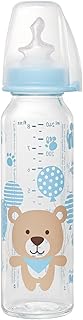 nip Standardflasche Glas mit Trinksauger Anatomisch Silikon, 0-6 Monate, Größe M, 250 ml, Boy
