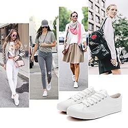 hash bubbie Womens White PU Leather Sneakers Low