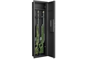 STANSS 53" Quick Access Wall Gun Safe, Hidden Wall Gun Safe for Rifles with Adjustable Shelves, Large Home Wall Safe with Com