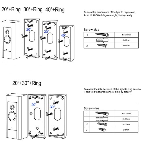 5 Doorbell+Bracket+Adjustment+Adapter+Mounting