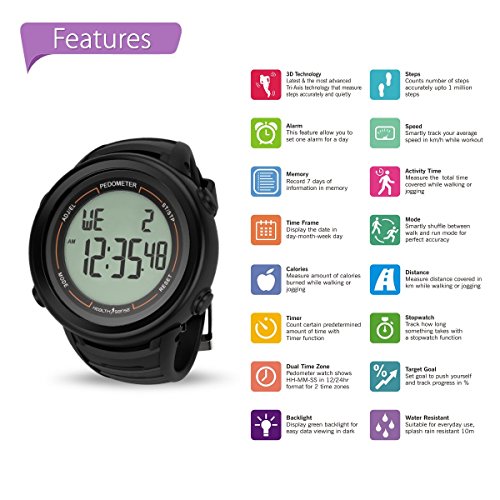 healthsense pedometer watch