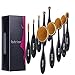 Duorime Makeup Brushes 10Pcs Toothbrush Design Oval Makeup Brush Foundation Powder Blending Brush Tool Kit