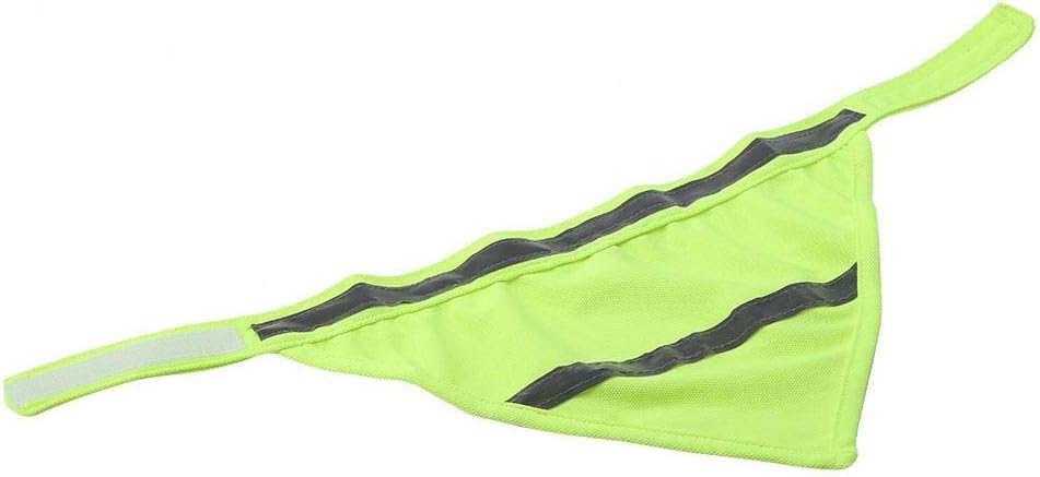 Reflective Dog and Cat Scarf Collar Bib for Dogs and Cats - Fashionable Pet Puppy Bandage Neckerchief in Fluorescent Yellow L Size
