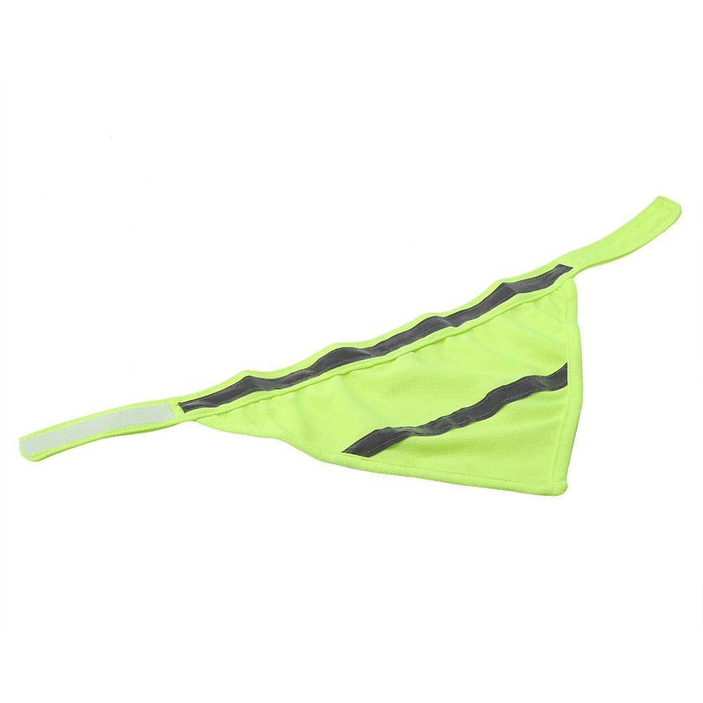 Reflective Dog and Cat Scarf Collar Bib for Dogs and Cats - Fashionable Pet Puppy Bandage Neckerchief in Fluorescent Yellow L Size