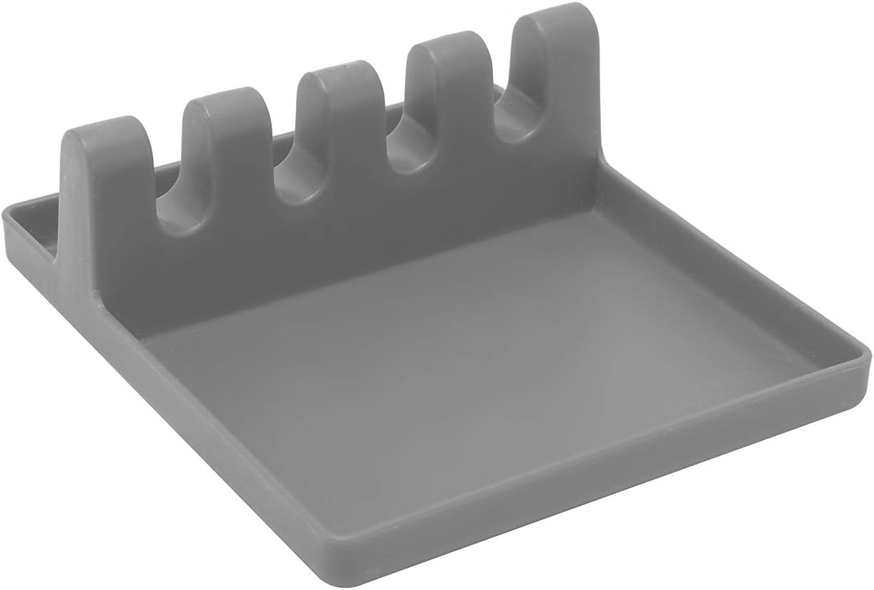 Spoon Rests,ZISY Kitchen Utensil Rest,Ladle Spoon Holder for Kitchen/Stove Top,Cooking Spoon Holder (Grey)