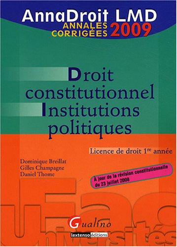Droit constitutionnel, institutions politiques