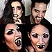 3 Pairs Vampire Fangs Teeth with Adhesive Halloween Party Cosplay Props Decoration White Horror False Teeth Props Party Favors Dress Up Accessories, 3 Sizes