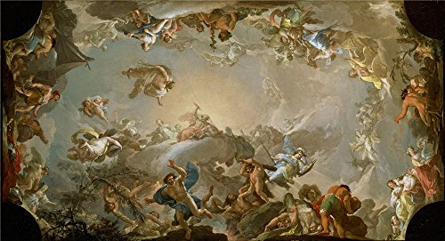 Perfect Effect Canvas ,the High Definition Art Decorative Canvas Prints Of Oil Painting 'Bayeu Y Subias Francisco El Olimpo Batalla Con Los Gigantes 1764 ', 10 X 18 Inch / 25 X 47 Cm Is Best For Dining Room Artwork And Home Decor And Gifts