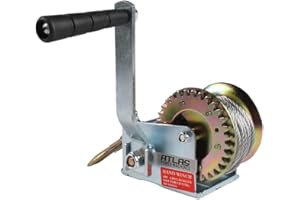 South Bend Components Atlas Power Machines Boat/Trailer Hand Winch, 600-lb with Heavy Duty Steel Cable