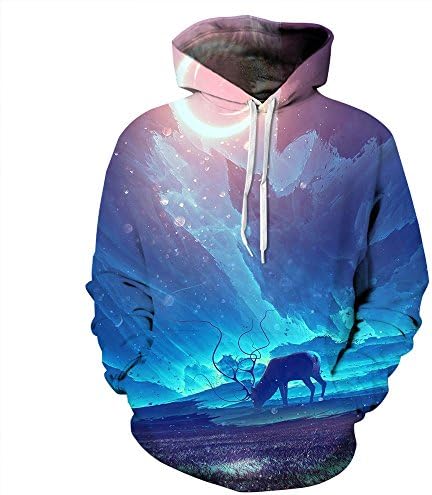 AMOMA Unisex Realistic 3D Digital Print Pullover Hoodie Hooded Sweatshirt