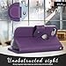FYY Designed for iPhone SE Case 2022 (3rd Gen) / iPhone SE Case 2020 (2nd Gen) / iPhone 7 Case/iPhone 8 Case, Luxury Genuine Leather Wallet Phone Case with Card Holder Flip Kickstand Cover Purple