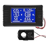 CrocSee AC 80-260V 100A CRS-022B LCD Display Digital Current Voltage Power Energy Frequency Power Factor Multimeter Ammeter Voltmeter with 100A Split Core Current Transformer