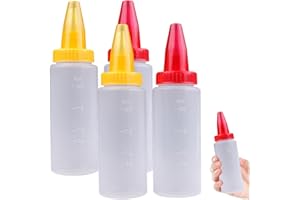 LIFKOME 4Pcs Transparent Cake Piping Bottles Reusable Squeeze Dispenser for DIY Cookie Random Color