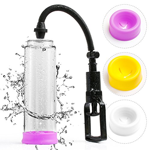Tetris Male 3 Size Penis Vacuum Pump Air Cylinder Prolong Enlarger Extender Enhancer with 3 Replaceable Silicone Sleeves