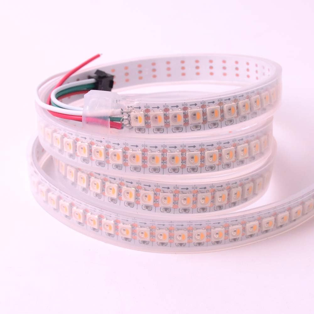 JERCIO Multicolor Led Strip Lights, RGBW+ Warm White SK6812 (Similar WS2812B) 3.3ft 144leds/m Individually Addressable Flexible LED Strips, DC 5V LED Strip, Waterproof Rope Lighting(1m IP67)