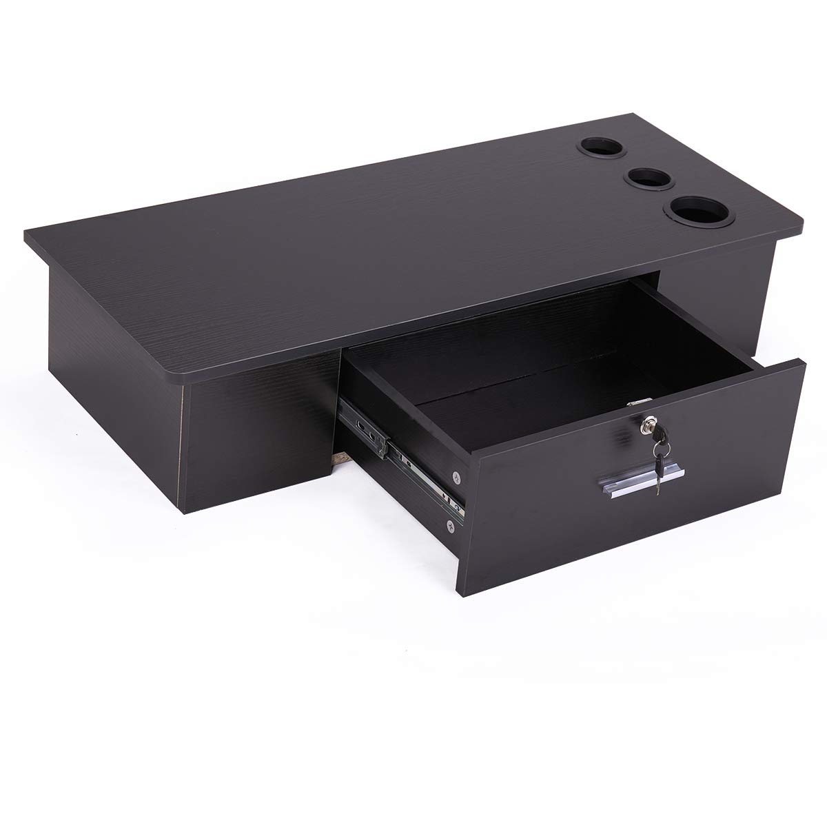 JAXPETY Salon Classic Wall Mount Styling Station, Beauty Salon Spa Locking Cabinet with 1 Drawer, Black: Beauty