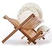 Lovely Bamboo Dish Rack for Drying Full-Size Dinner Plates, Compact and Sturdy Design, Foldaway