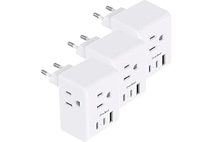 3 Pack European Travel Plug Adapter, One Beat International Power Plug Adapter with 3 Outlets 3 USB Ports(2 USB C), Type C Adapter Travel Essentials for US to Most Europe EU Italy France Germany Spain