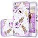 6S Plus Case,iPhone 6 Plus Case Purple,Fingic Floral Pineapple&Snowflake Thin Case Hard PC&Soft Rubber Anti-Scratch Shockproof Phone Case for iPhone 6/6S Plus,Floral Pineapple/Purple