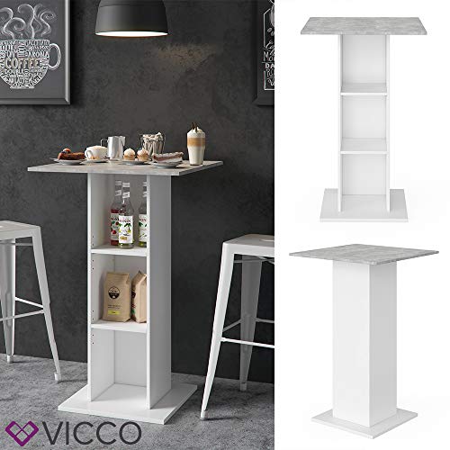 Vicco Bartisch Bistrotisch Küchentisch Rodeo 70x70cm Stehtisch 3 Regalfächer – Bild 3